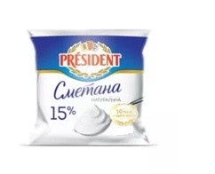 Сметана 15% ТМ PRESIDENT (плівка)